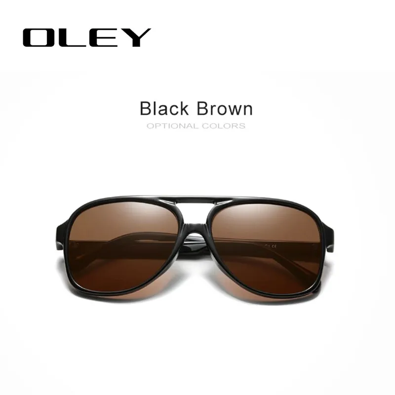 Oley Unisex Full Rim Round Acetate Titanium Frame Polarized Sunglasses Y7129