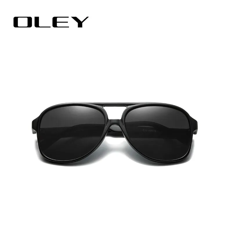 Oley Unisex Full Rim Round Acetate Titanium Frame Polarized Sunglasses Y7129