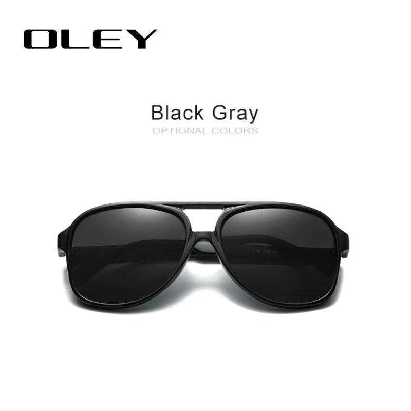 Oley Unisex Full Rim Round Acetate Titanium Frame Polarized Sunglasses Y7129