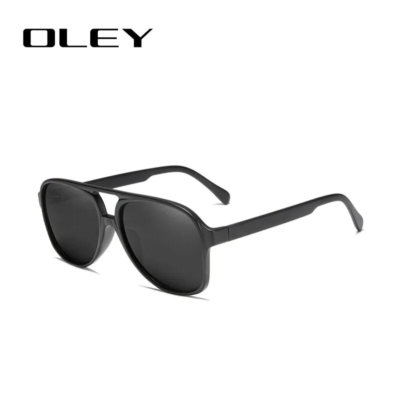 Oley Unisex Full Rim Round Acetate Titanium Frame Polarized Sunglasses Y7129