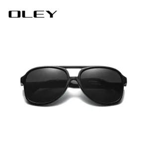 Oley Unisex Full Rim Round Acetate Titanium Frame Polarized Sunglasses Y7129