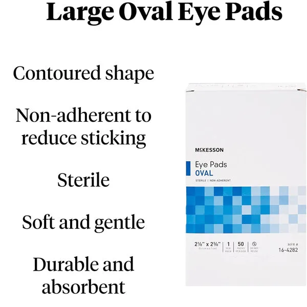 Oval Eye Pads, Sterile Non-Adherent Gauze Pads, 50/Box