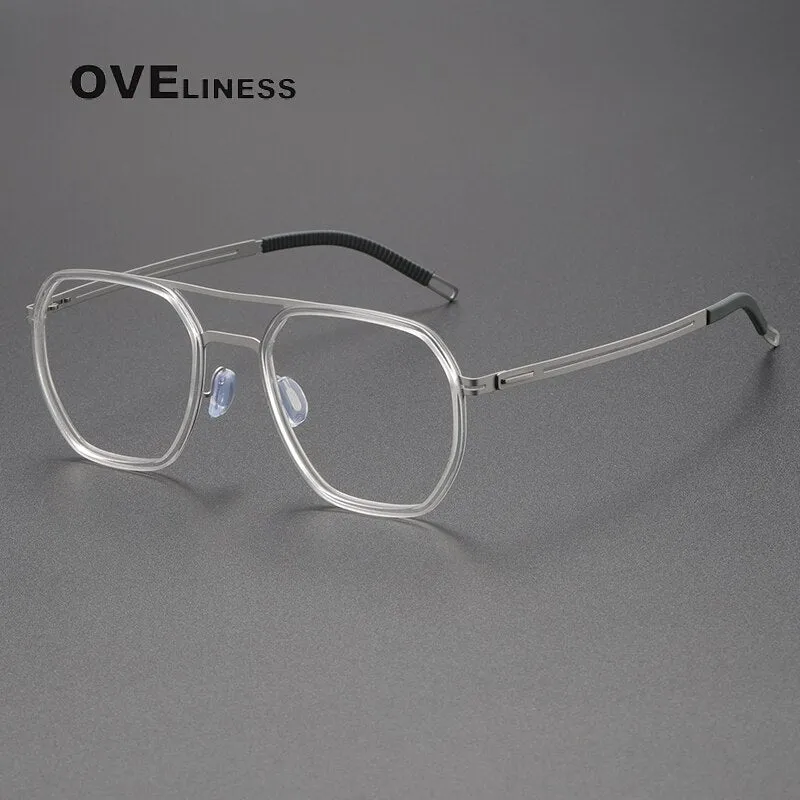 Oveliness Full Rim Square Double Bridge Titanium Eyeglasses 8202310