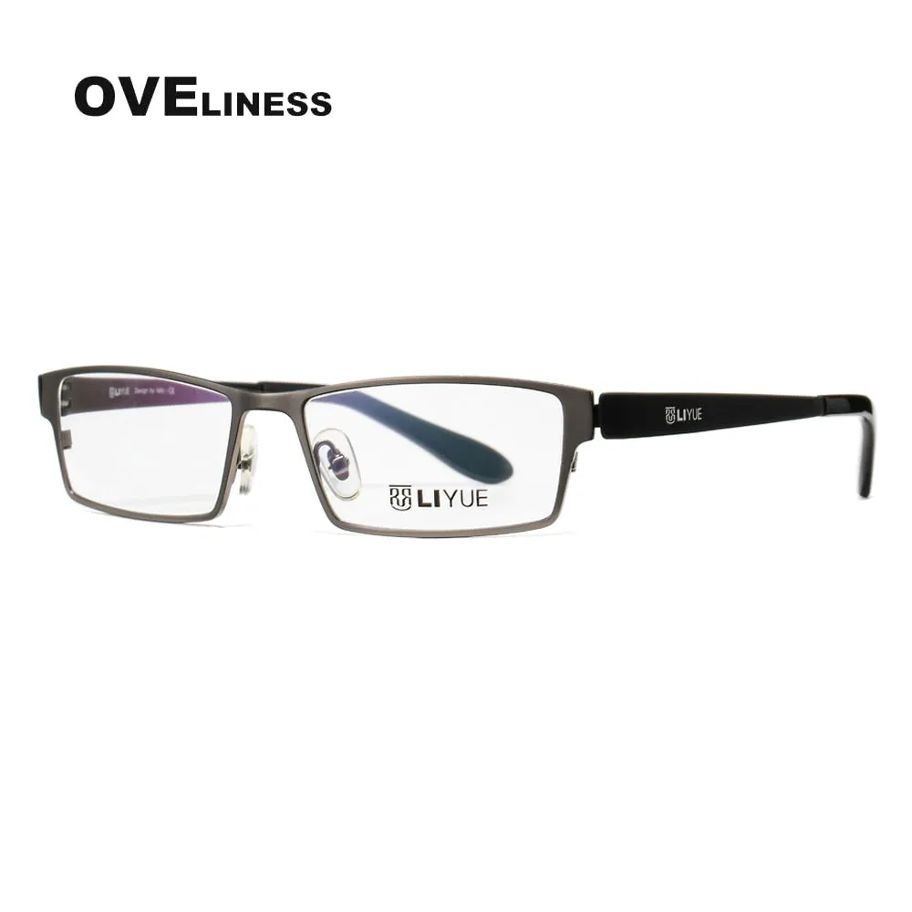 Oveliness Men's Full Rim Square Alloy Eyeglasses P9020