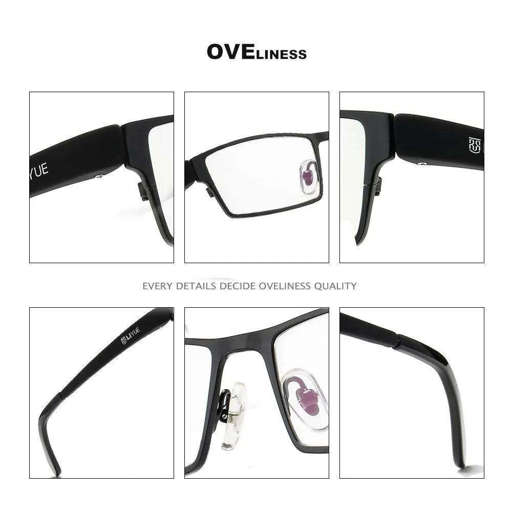 Oveliness Men's Full Rim Square Alloy Eyeglasses P9020