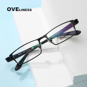 Oveliness Men's Full Rim Square Alloy Eyeglasses P9020