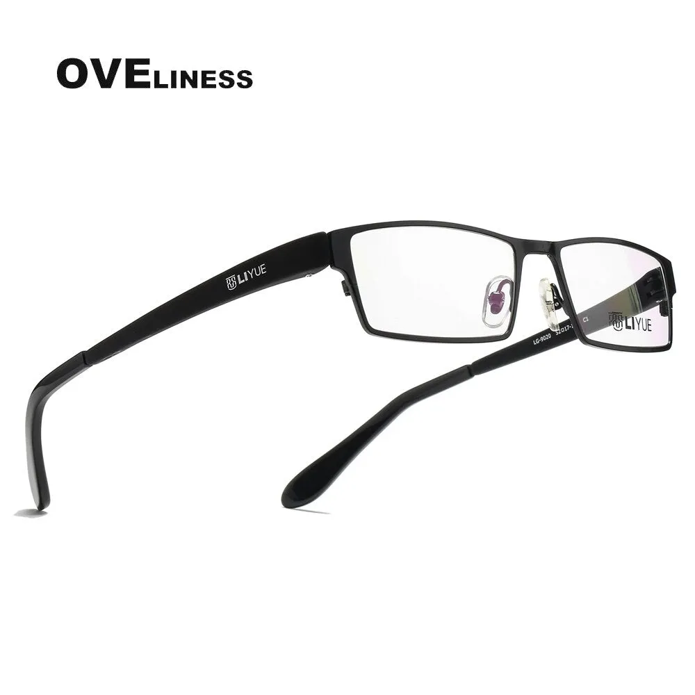 Oveliness Men's Full Rim Square Alloy Eyeglasses P9020