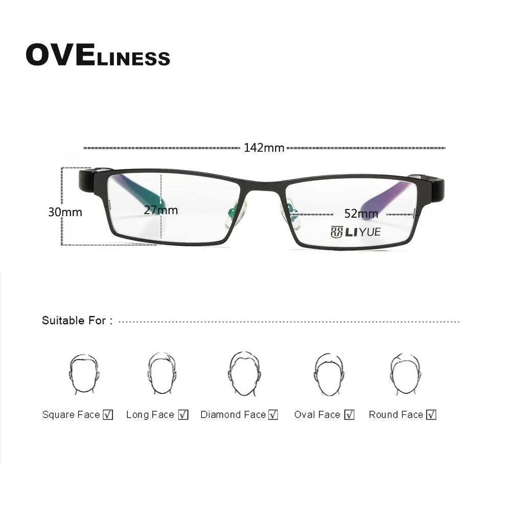 Oveliness Men's Full Rim Square Alloy Eyeglasses P9020