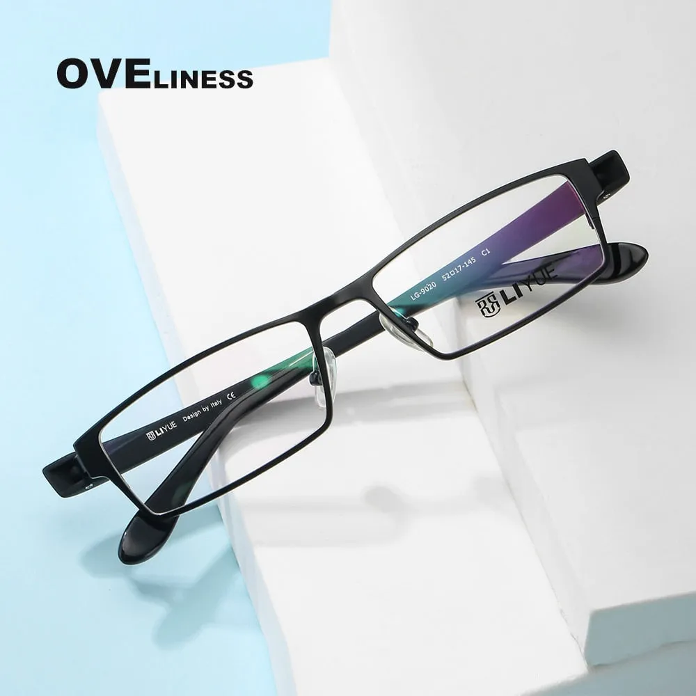 Oveliness Men's Full Rim Square Alloy Eyeglasses P9020