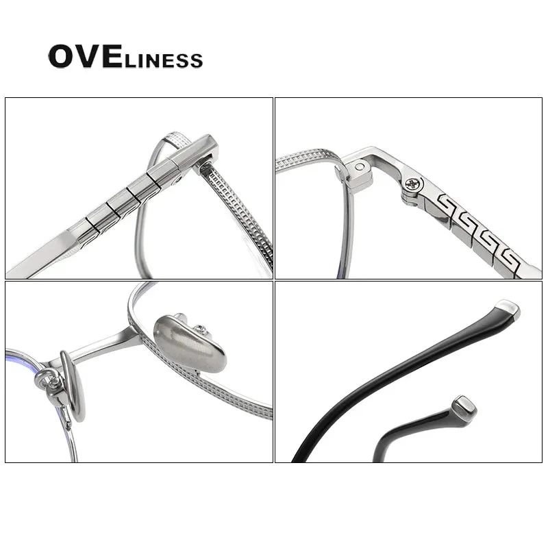 Oveliness Men's Full Rim Square Titanium Eyeglasses 80902