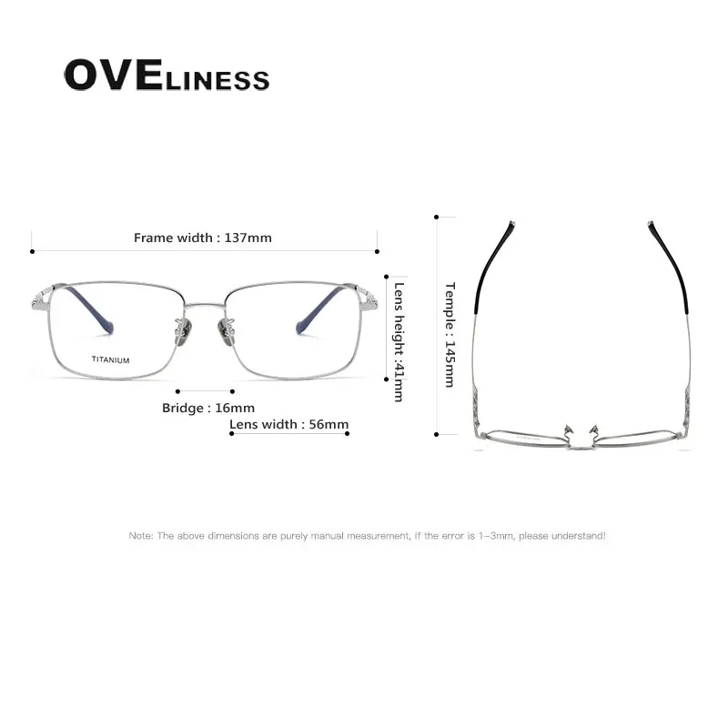 Oveliness Men's Full Rim Square Titanium Eyeglasses 80902