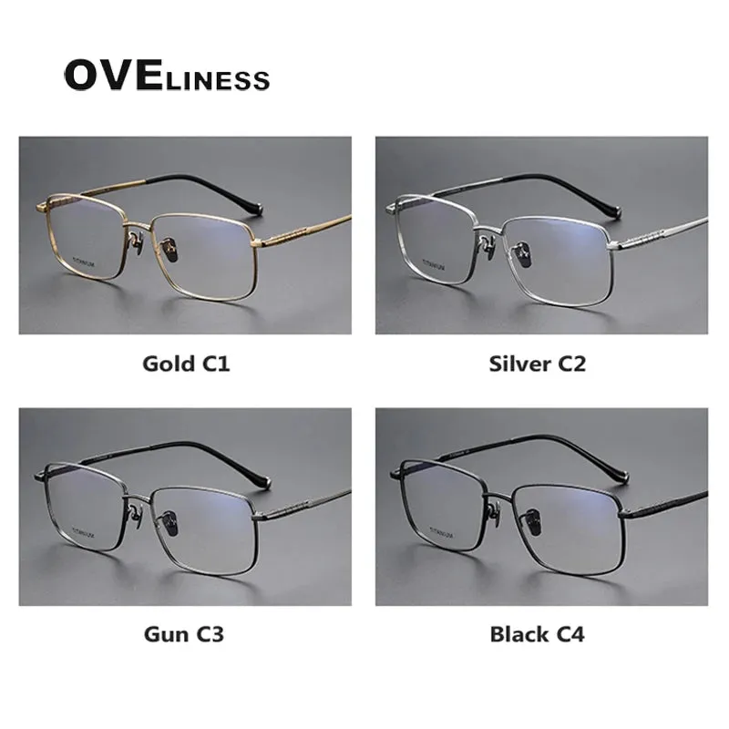 Oveliness Men's Full Rim Square Titanium Eyeglasses 80902