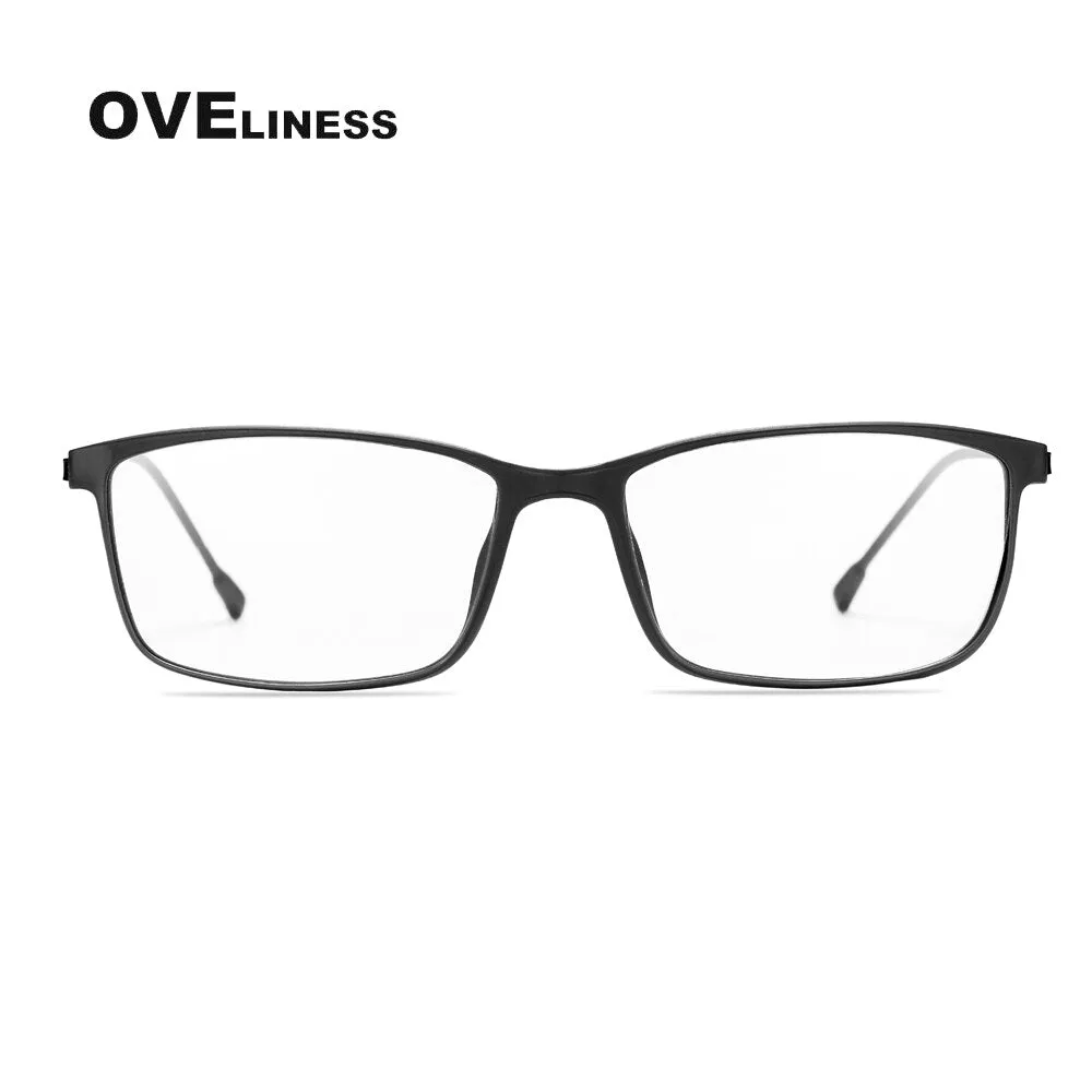 Oveliness Men's Full Rim Square Tr 90 Titanium Eyeglasses Ol98p55