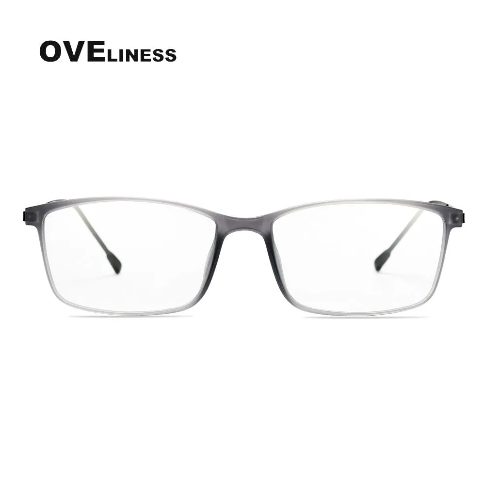 Oveliness Men's Full Rim Square Tr 90 Titanium Eyeglasses Ol98p55