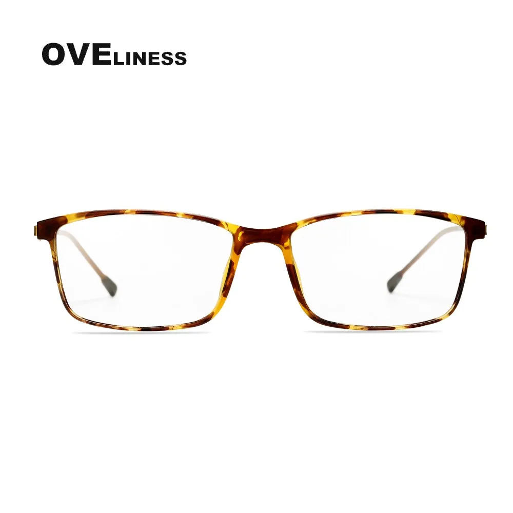 Oveliness Men's Full Rim Square Tr 90 Titanium Eyeglasses Ol98p55