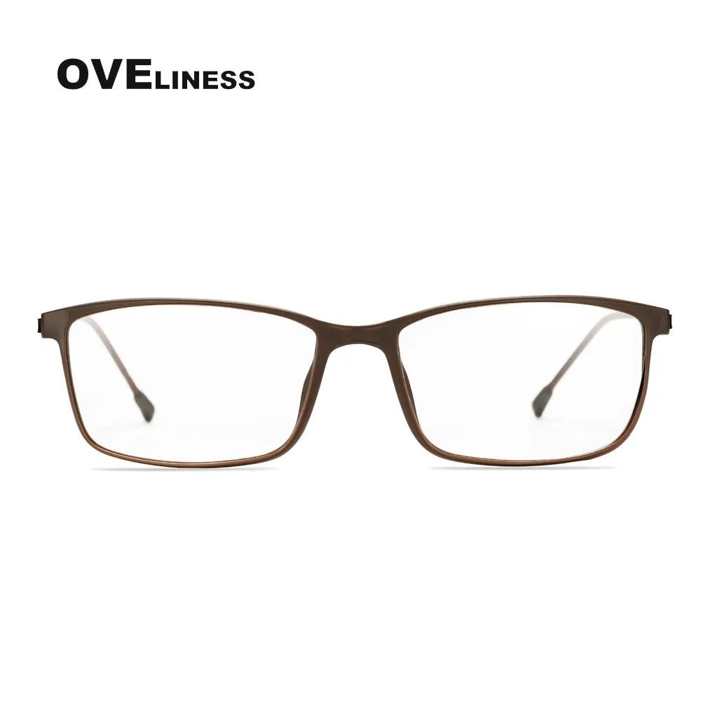 Oveliness Men's Full Rim Square Tr 90 Titanium Eyeglasses Ol98p55