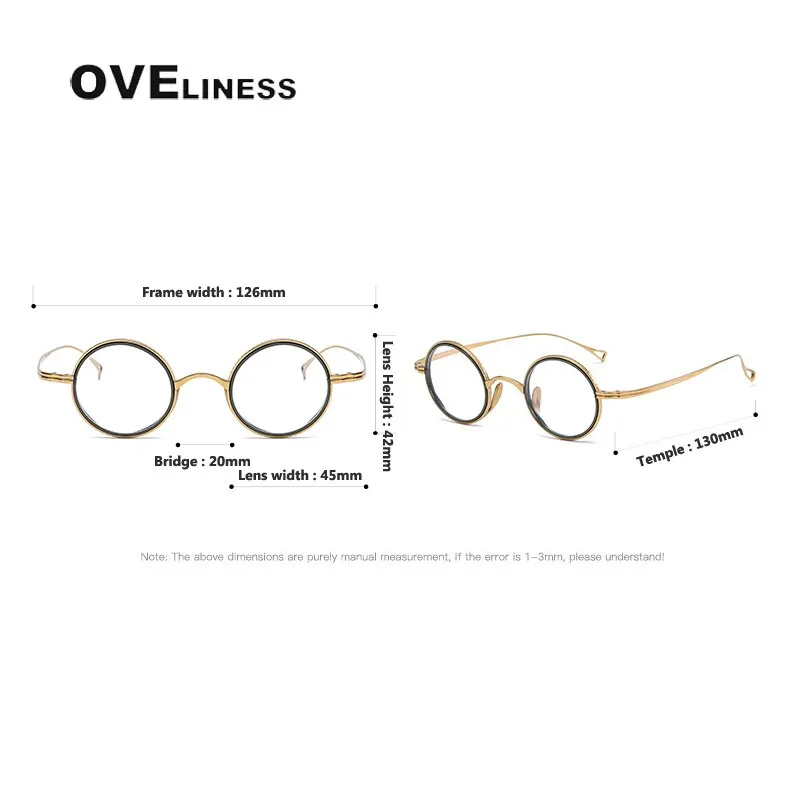 Oveliness Unisex Full Rim Round Acetate Titanium Eyeglasses 123