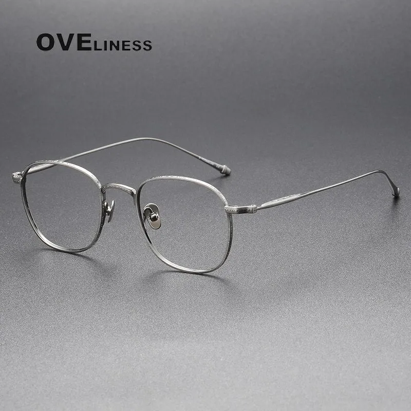 Oveliness Unisex Full Rim Round Square Titanium Eyeglasses M3090