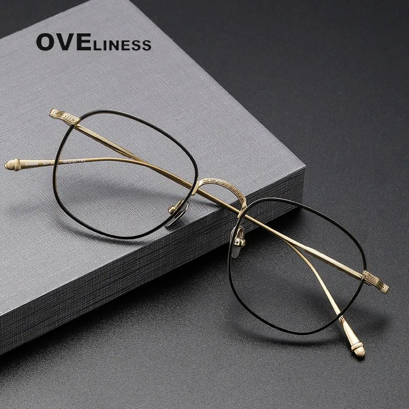 Oveliness Unisex Full Rim Round Square Titanium Eyeglasses M3090