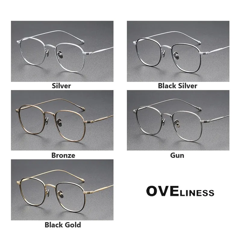 Oveliness Unisex Full Rim Round Square Titanium Eyeglasses M3090