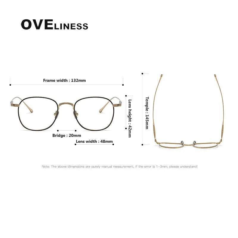 Oveliness Unisex Full Rim Round Square Titanium Eyeglasses M3090