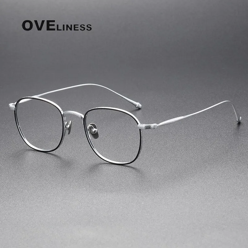 Oveliness Unisex Full Rim Round Square Titanium Eyeglasses M3090