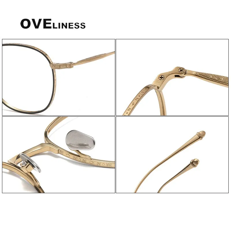 Oveliness Unisex Full Rim Round Square Titanium Eyeglasses M3090