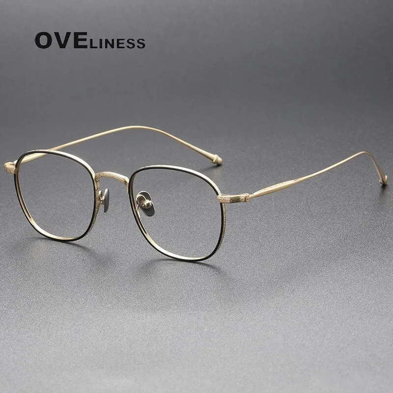 Oveliness Unisex Full Rim Round Square Titanium Eyeglasses M3090