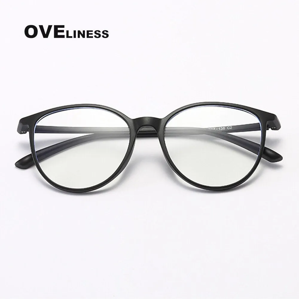 Oveliness Unisex Full Rim Round Square Tr 90 Titanium Eyeglasses 8075