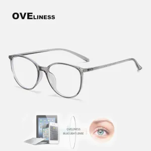 Oveliness Unisex Full Rim Round Square Tr 90 Titanium Eyeglasses 8075