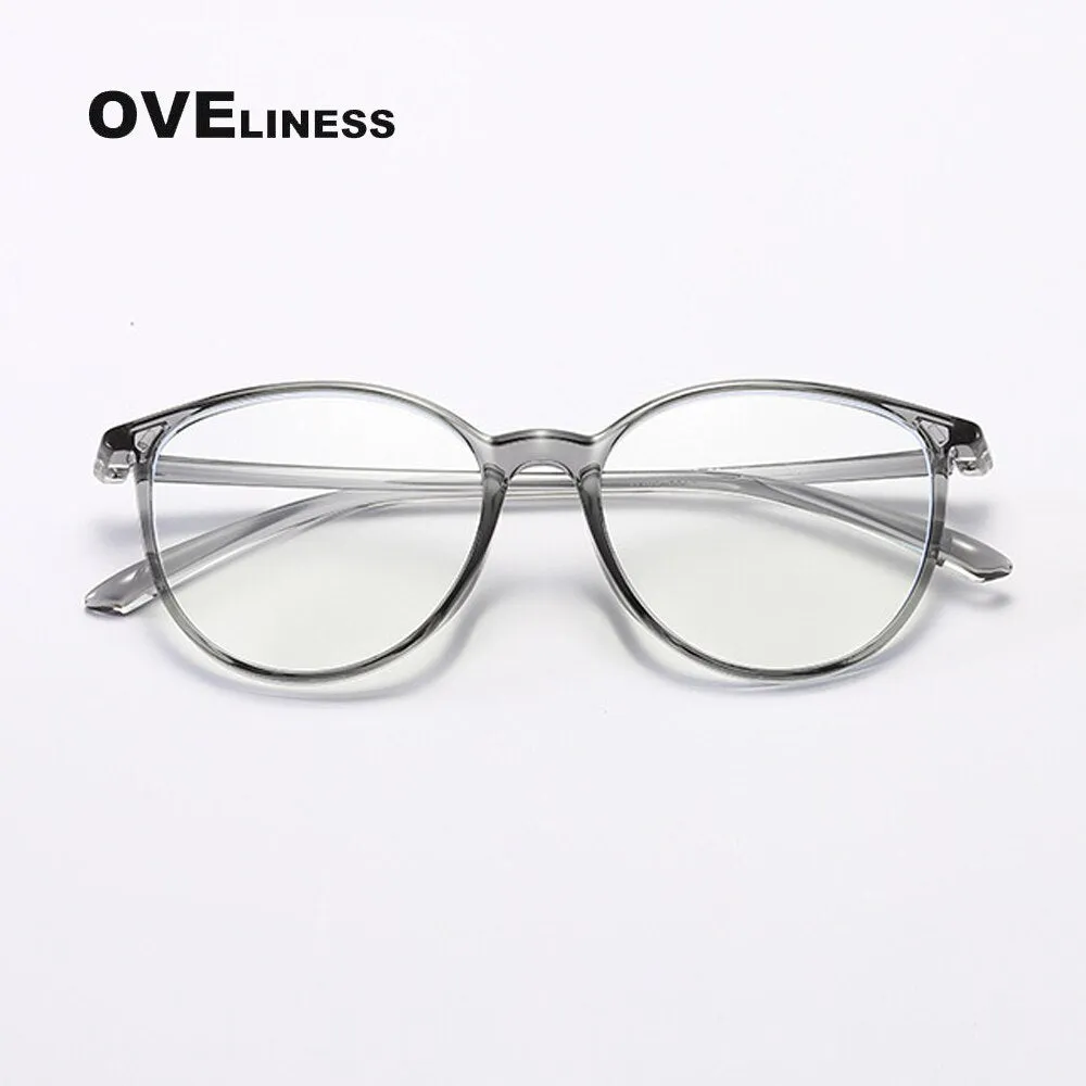 Oveliness Unisex Full Rim Round Square Tr 90 Titanium Eyeglasses 8075