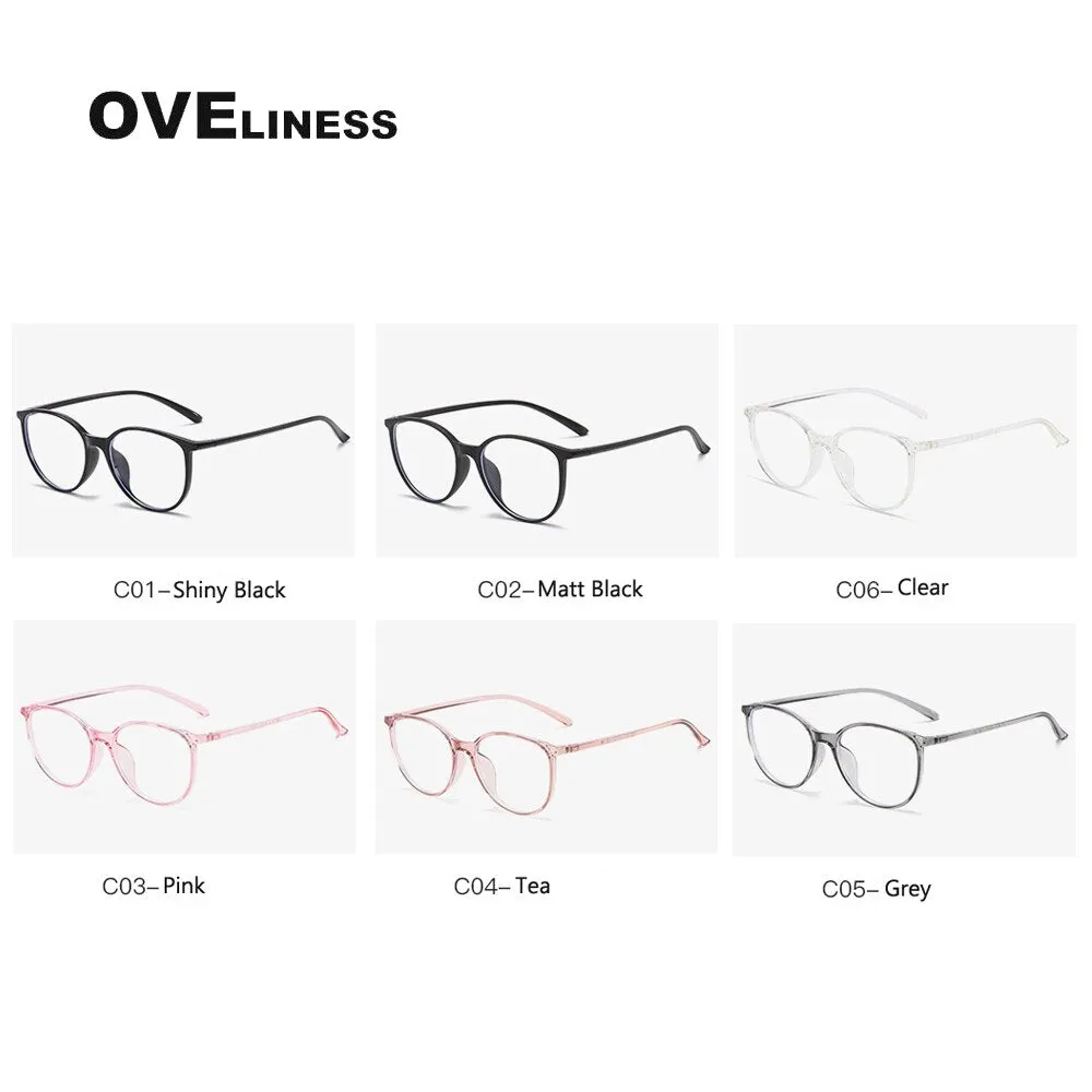 Oveliness Unisex Full Rim Round Square Tr 90 Titanium Eyeglasses 8075