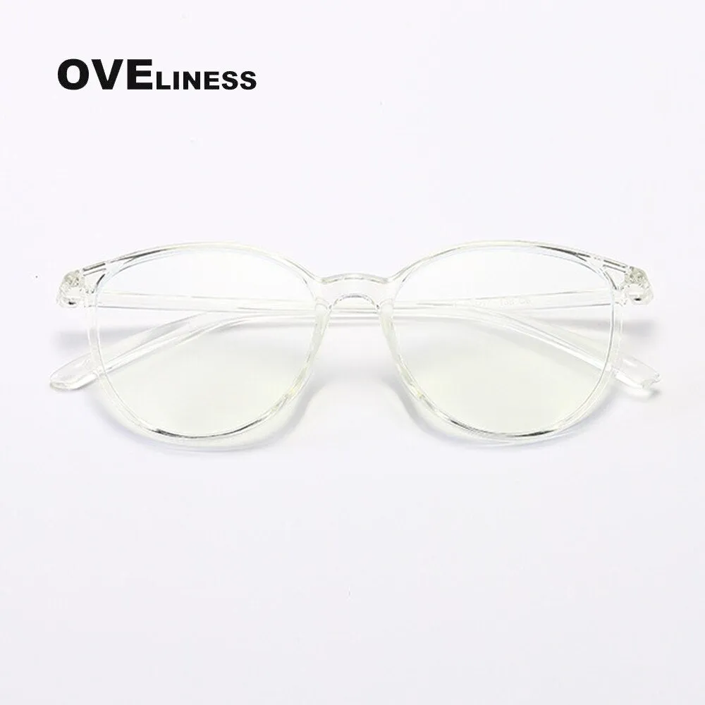 Oveliness Unisex Full Rim Round Square Tr 90 Titanium Eyeglasses 8075