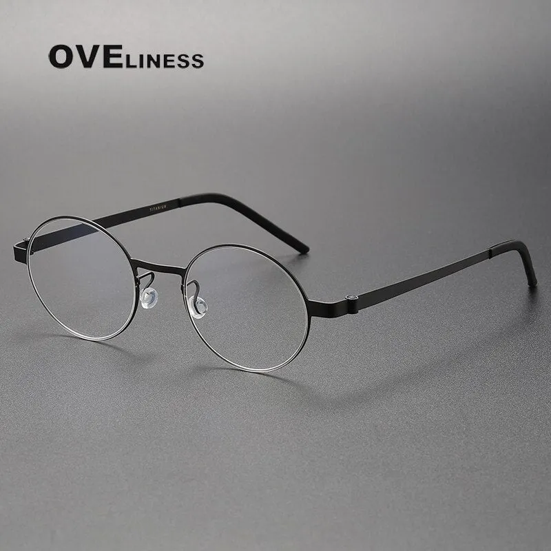 Oveliness Unisex Full Rim Round Titanium Eyeglasses 9610