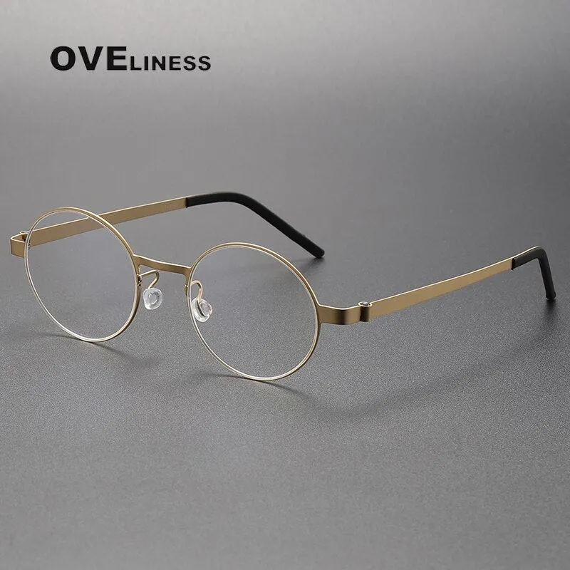 Oveliness Unisex Full Rim Round Titanium Eyeglasses 9610