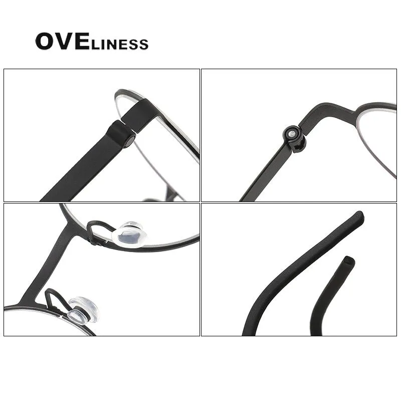 Oveliness Unisex Full Rim Round Titanium Eyeglasses 9610