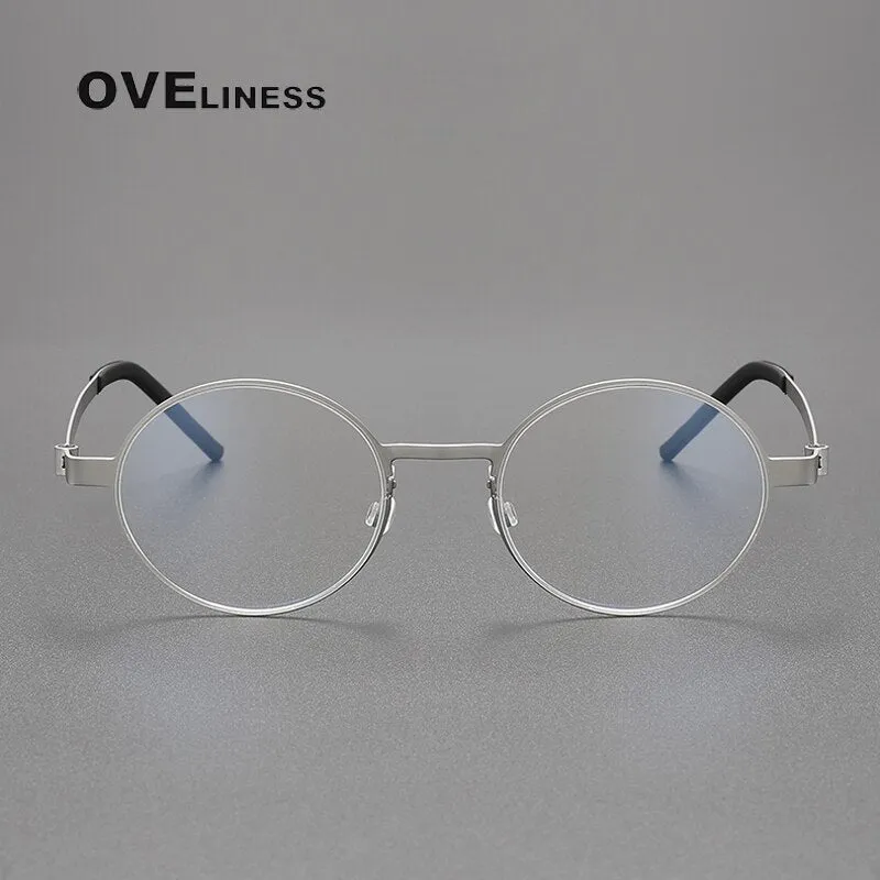 Oveliness Unisex Full Rim Round Titanium Eyeglasses 9610