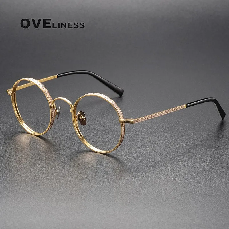 Oveliness Unisex Full Rim Round Titanium Eyeglasses M3100