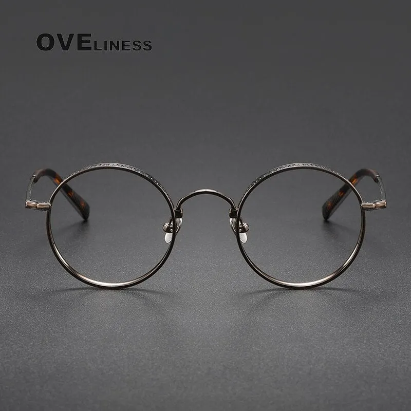 Oveliness Unisex Full Rim Round Titanium Eyeglasses M3100