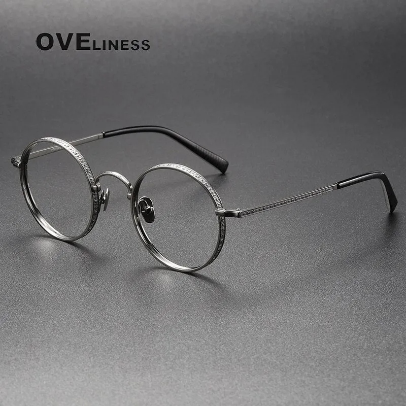 Oveliness Unisex Full Rim Round Titanium Eyeglasses M3100