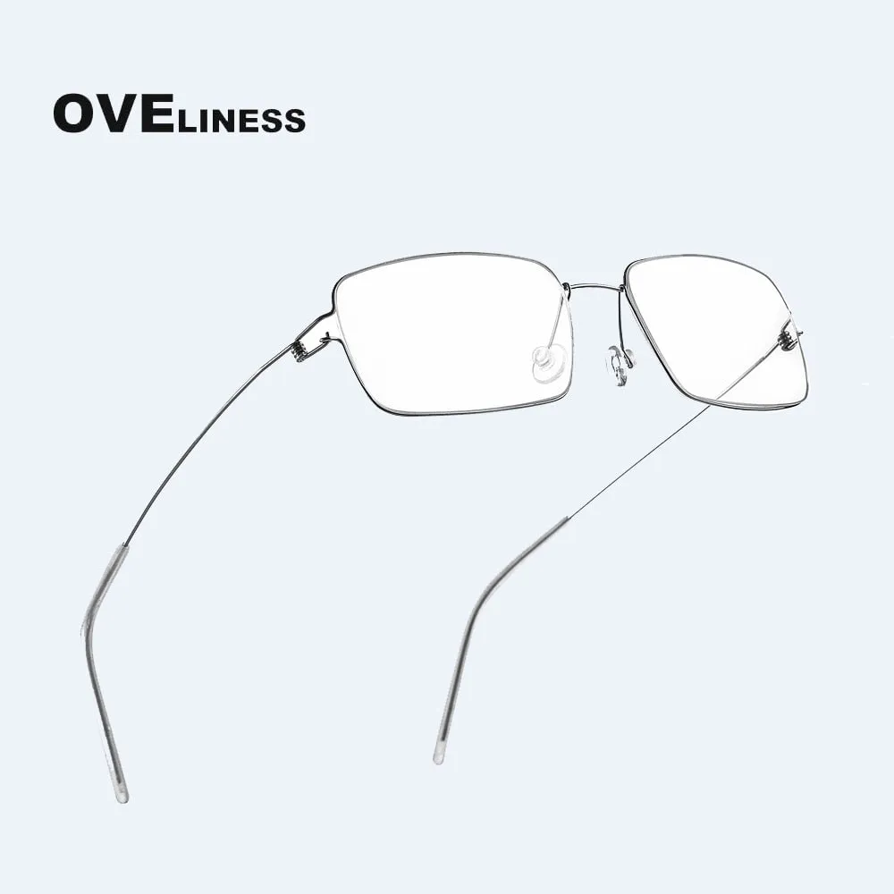 Oveliness Unisex Full Rim Square Screwless Titanium Alloy Eyeglasses