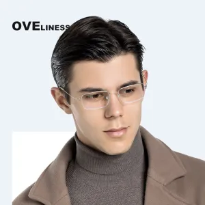 Oveliness Unisex Full Rim Square Screwless Titanium Alloy Eyeglasses