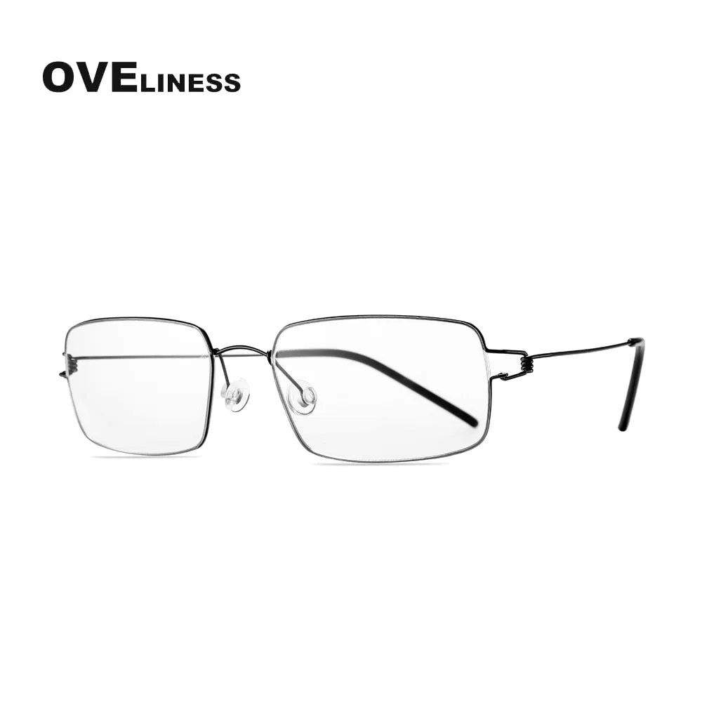 Oveliness Unisex Full Rim Square Screwless Titanium Alloy Eyeglasses