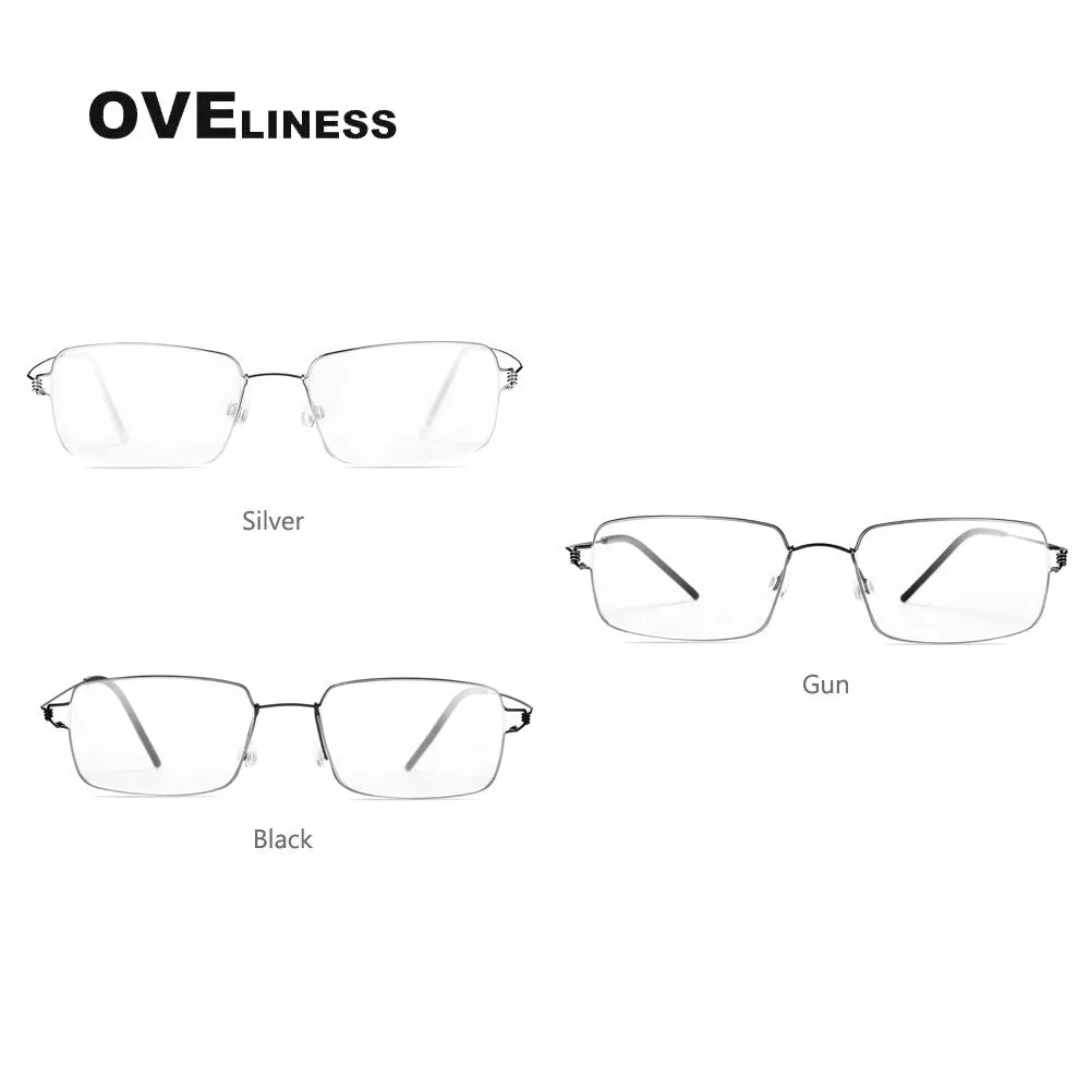 Oveliness Unisex Full Rim Square Screwless Titanium Alloy Eyeglasses