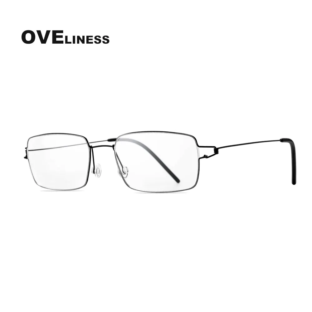 Oveliness Unisex Full Rim Square Screwless Titanium Alloy Eyeglasses