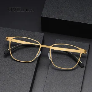 Oveliness Unisex Full Rim Square Screwless Titanium Eyeglasses 0978