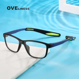 Oveliness Unisex Full Rim Square Tr 90 Ultem Sport Eyeglasses Ad58