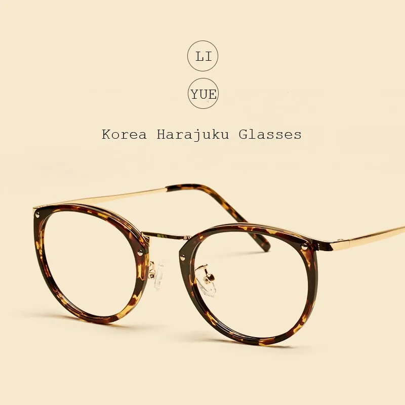 Oveliness Women's Full Rim Round Acetate Copper Alloy Eyeglasses 2646