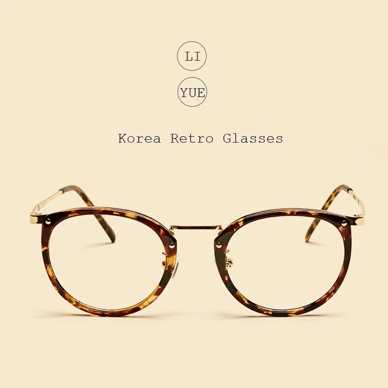 Oveliness Women's Full Rim Round Acetate Copper Alloy Eyeglasses 2646