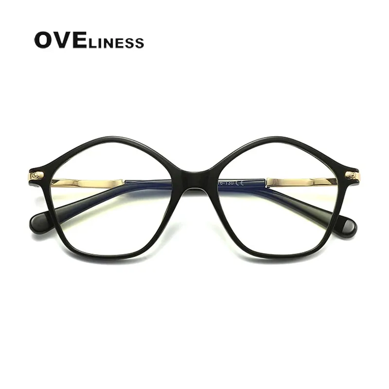 Oveliness Youth Unisex Full Rim Polygonal Tr 90 Titanium Eyeglasses 20204